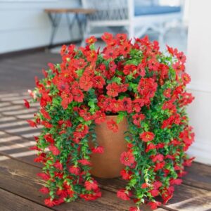 durable red fake daisy hanging plants ideal for home and garden decor